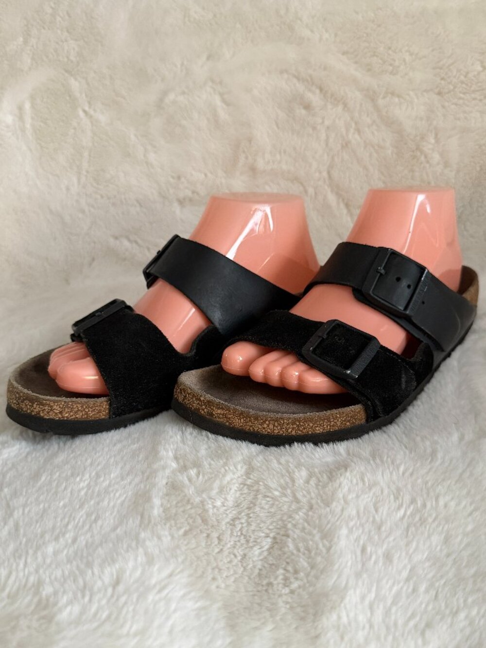 Birkenstock Arizona Women's Split Black Leather & Suede Sandal Size: 39 - Picture 2 of 15